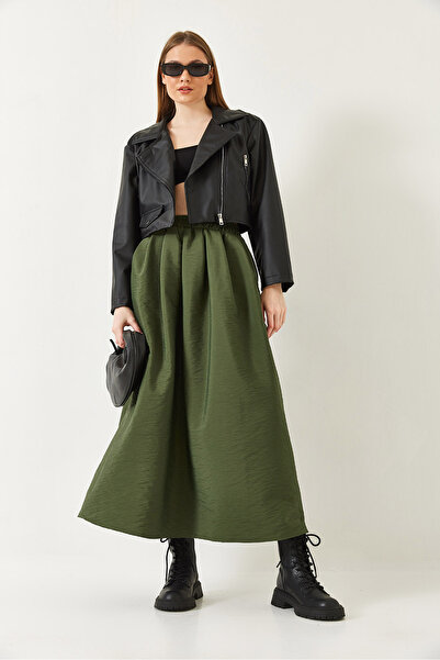 Bianco Lucci Kadın Beli Lastikli Cepli Kloş Etek 5001 60261277