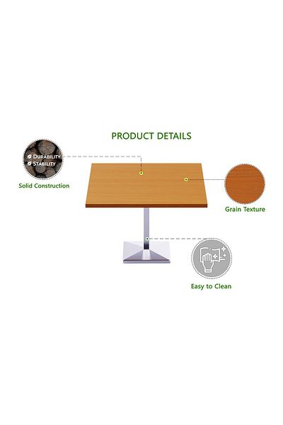 Mahmayi Ristoran 500PE-360 12 Seater Square Modular Pantry Table - Light Walnut