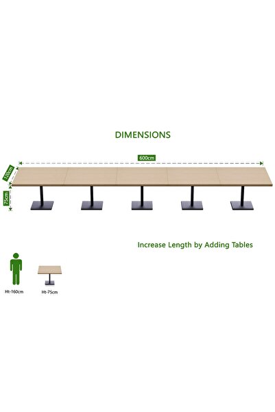 Mahmayi Ristoran Bar Table Square Base - 20 Seater Cocktail Bistro Table for Pub, Living Room-Oak