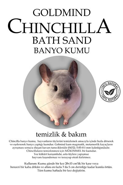GoldMind 4kg, Chinchilla - Hamster Banyo Kumu, Kemirgen Kumu (4KG)