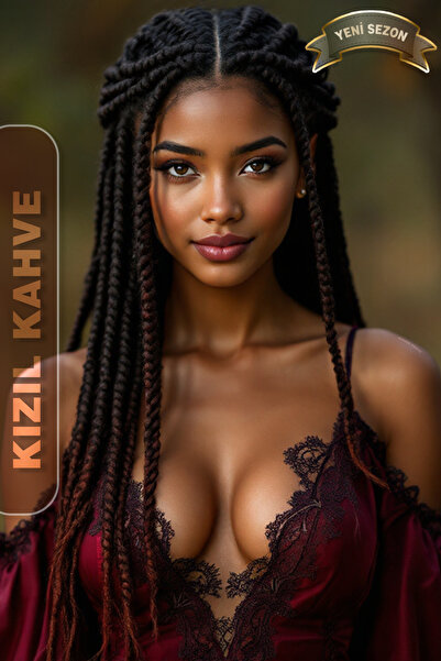 KONAK PERUK Afrika Örgüsü Rasta Ve Box Braid için Sentetik Saç - Kızıl Kahve