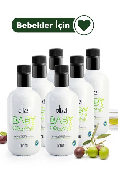 Olizzi Baby Organik Natürel Sızma Soğuk Sıkım Bebek Zeytinyağı 500 ml X 6 Adet