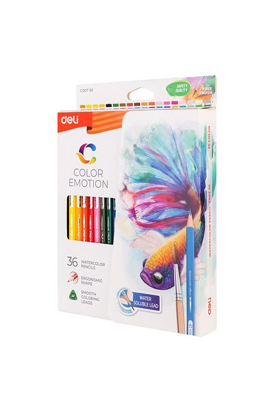 Deli EC00730-36COLOR Deli Watercolor Pencil 12 / 24 / 36 Color Drawing Pen Art Set Children Kids Painting