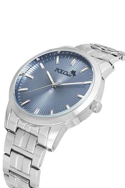 Polo Air Men's Silver Blue Metal Wristwatch - Pl-0919E2X