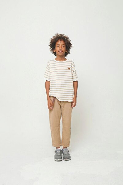 Ugly Duck 06-16 ani Pantaloni de in cu centura bej pentru baieti