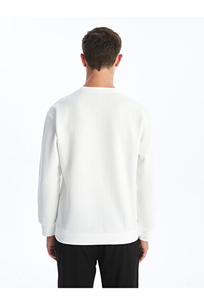 LC Waikiki LCW Vision Екрю Велосипедна комір Довгі рукави Чоловічий світшот