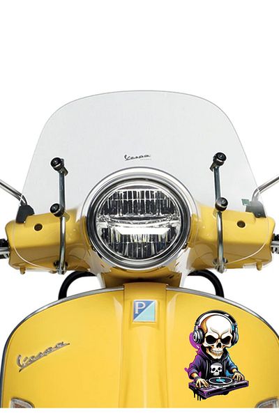 MegaSticker Autocolant DJ Skull pentru mașină și motocicletă - 13x10 cm pentru cască și laptop