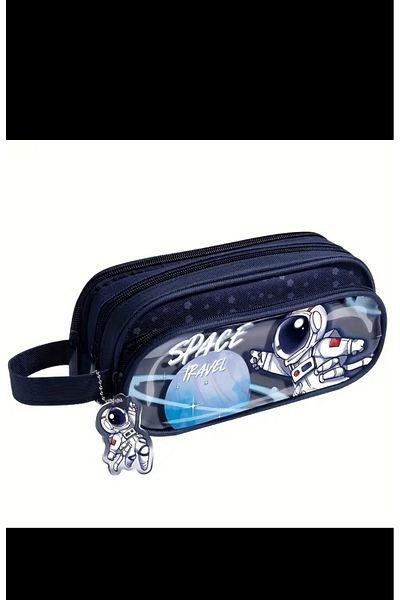 EMKSHOP Large Capacity 3 Compartments Durable Waterproof Visible Eyed Pencil Case Pen Holder