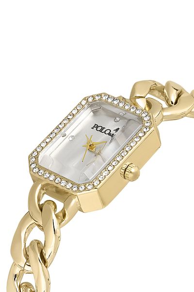 Polo Air Gold Jewelled Chain Cord Women's Wristwatch - Pl-1494B1X