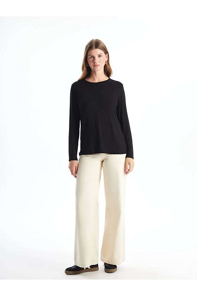 LC Waikiki Tricou de damă LCWAIKIKI Classic Black Crew Deck