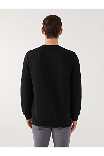 LC Waikiki Black Crew Neck Long Sleeve Men's Sweatshirt