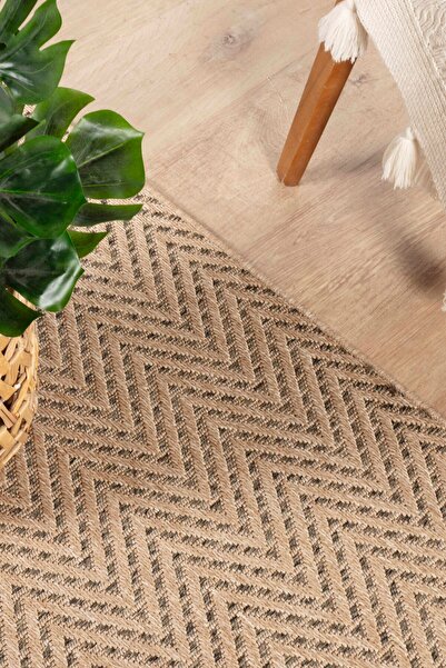 Konfor Halı Sisaluna 4441 Bej Jüt Tabanlı Modern Dokuma Kilim Sisal Hasır Halı