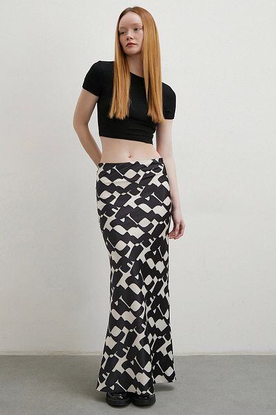 Never more Fusta maxi cu model bej