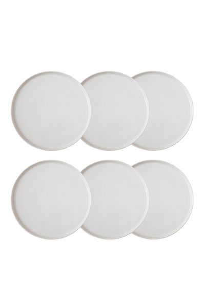Mudo Home Ephesus White Service Plate Set 6 Pieces -26Cm