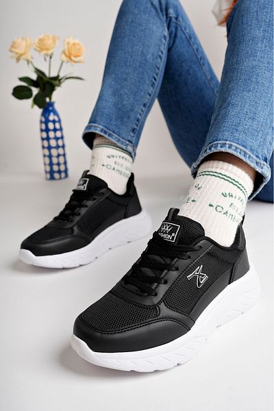 McDark Women's Daily Black White Sneaker Shoes