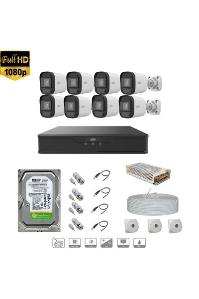 Uniview Full Hd 8 Kameralı Set