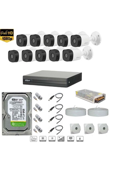DAHUA Full Hd 10 Kameralı Set