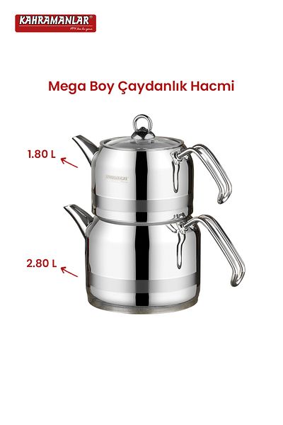 Kahramanlar Enza Mega Size Platinum Teapot Set