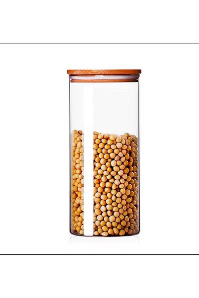 ENYAZA(2024) 3 Pieces 1100 ml Luxury Round Pulses Set and Jar with Bamboo Lid