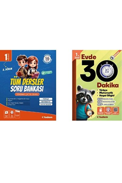 Tudem Yayınları Tudem 1. Sınıf Tüm Dersler Soru Bankası ve Evde 30 Dakika Çal...