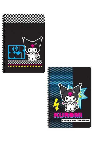 KESKİN COLOR Kuromi A4 80 Sheets Cardboard Cover - Set of 2 Sharp Color Notebook 4