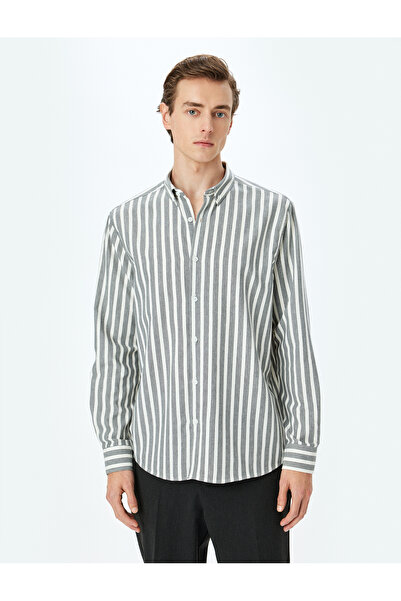 Koton brown stripe Slim Fit Shirt