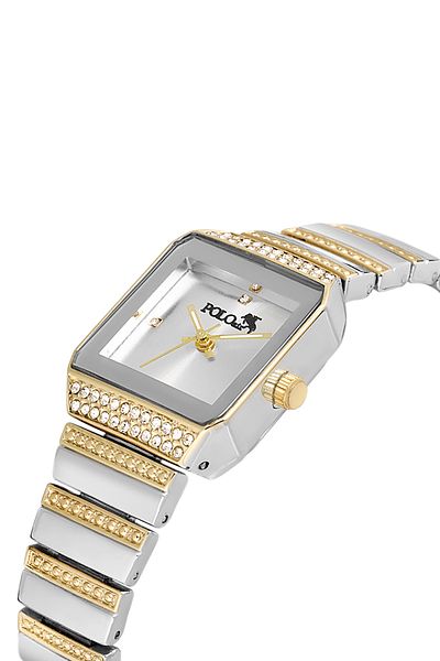 Polo Air Gold-Silver Vintage Square Women's Wristwatch - Pl-1488B4X