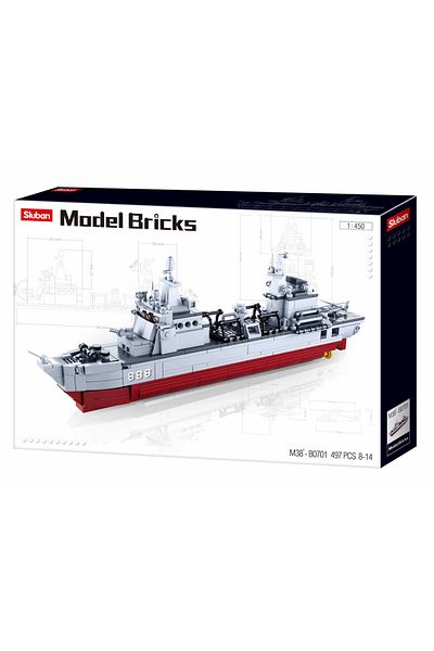 Sluban Model Bricks Series - Supply Ship Building Blocks 497 PCS with 4 Vehicles