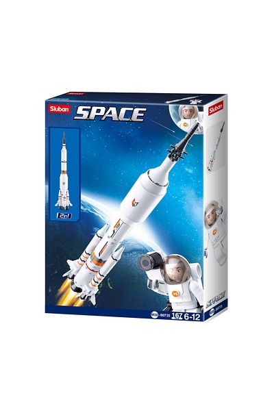 Sluban Space Series - Saturn Rocket/Long March Rocket Building Set 167 PCS