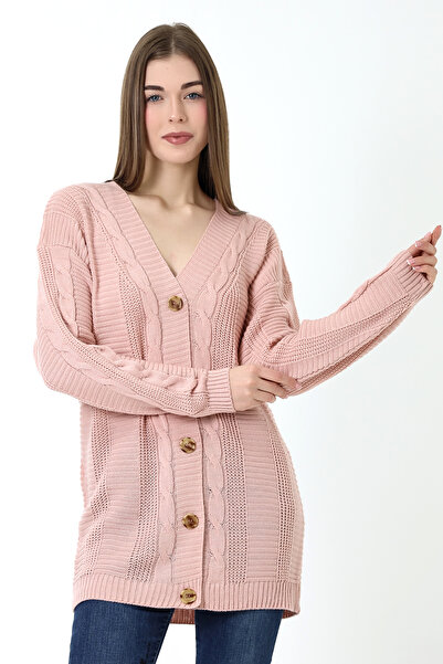 Devinka Kadın 5 Düğme Oversize Triko Hırka