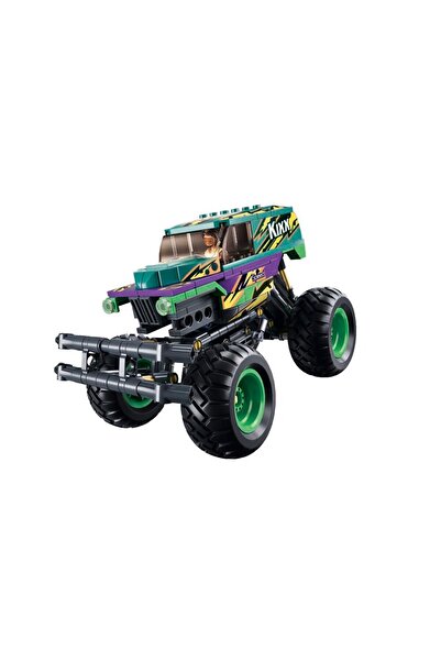 Sluban مجموعة بناء مركبات الطرق الوعرة من سلسلة Power Bricks، 252 قطعة، مع شخصية صغيرة، باللون الأخضر