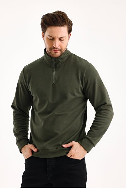 yakamor Unisex με μισό φερμουάρ ψηλός λαιμός Φούτερ