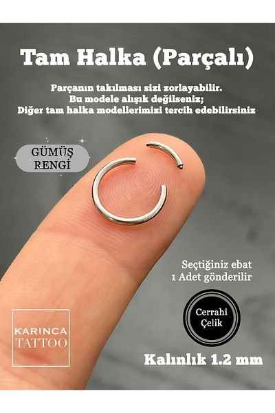Karınca Piercing Real Piercing Size Thick Full Ring Nose Ear Piercing Segmented Ring