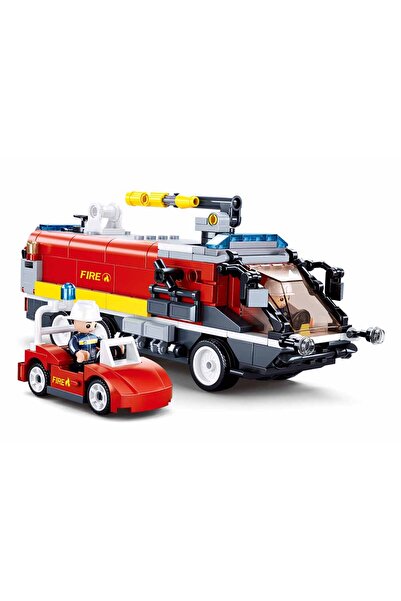 Sluban سلسلة فاير - مكعبات بناء سيارة إطفاء المطار 381 قطعة مع 3 شخصيات صغيرة