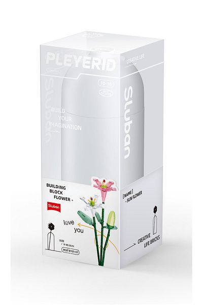 Sluban Flower Vase Building Kit - A Unique Flower Container with 243 PCS and Flowers Lily