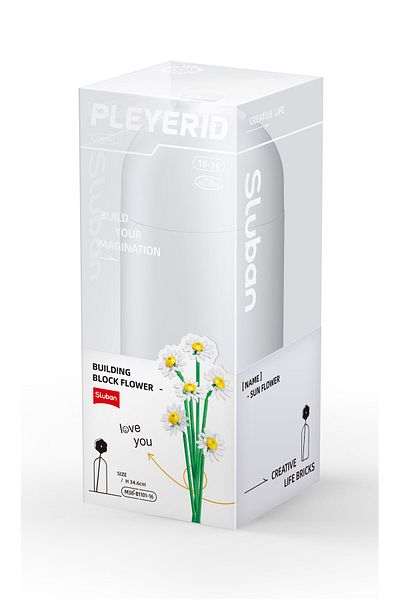 Sluban Flower Vase Building Kit - A Unique Flower Container with 221 PCS and Flowers Daisy