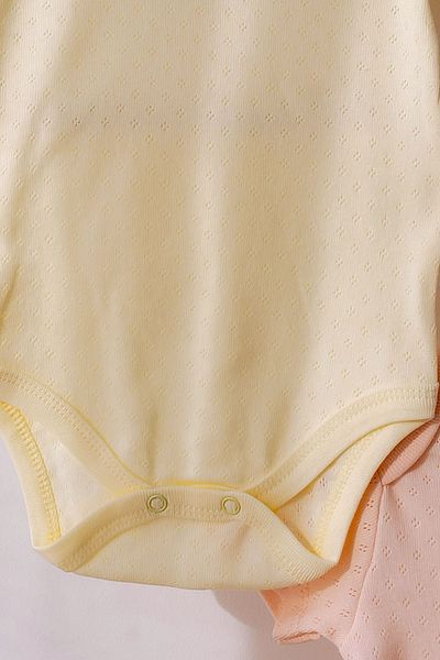 Lilabio Lilac 3-Piece Jacquard 100% Organic Cotton Baby Body Set
