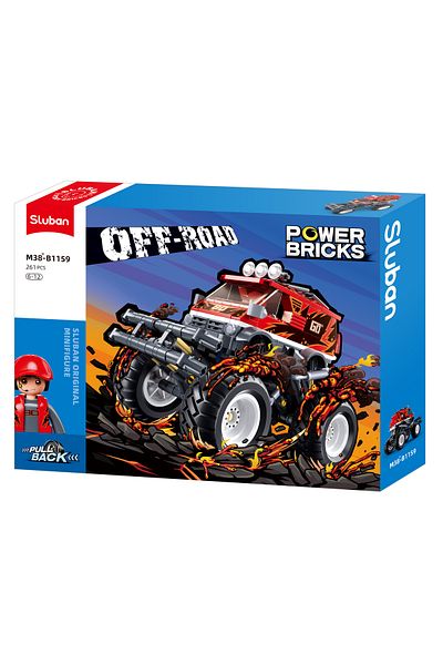 Sluban Power Bricks Series, Off-Road Vehicle Building Set 261 Pieces, with Mini Figure- Red