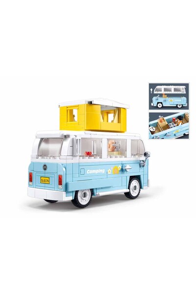 Sluban Model Bricks Series - Camping Bus Building Blocks 265 Pieces, with Minifigure