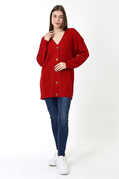 Devinka Women's 5 Button Oversize Knitwear Cardigan