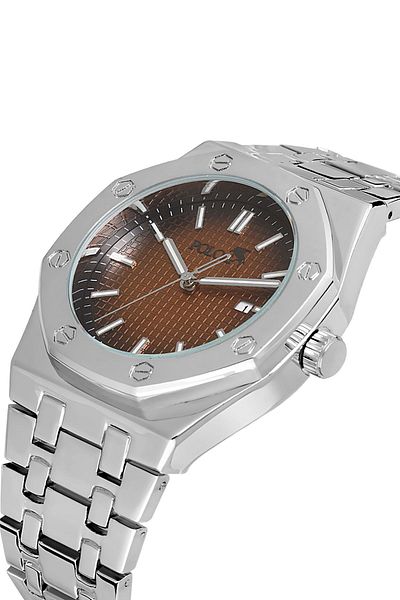 Polo Air Men's Silver-Brown Wristwatch - Pl-0904E4X
