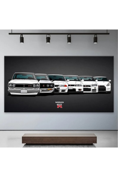 AR AJANS KANVAS TABLO Διακοσμητικός πίνακας σε καμβά Nissan Gtr Car Collection