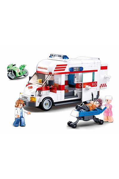 Sluban Town Series - Ambulance Building Blocks 328 PCS with 3 Mini Figuers