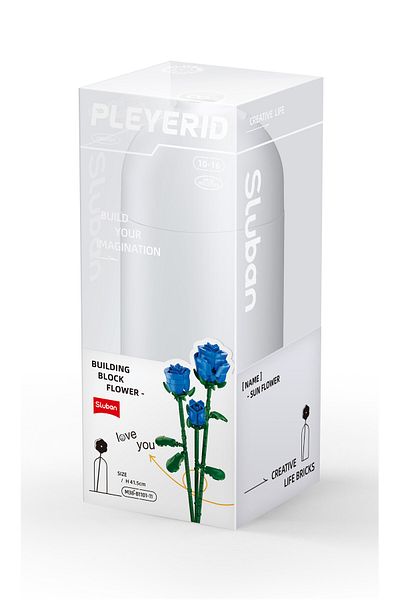 Sluban Flower Vase Building Kit - A Unique Flower Container with 254 PCS and Blue Roses