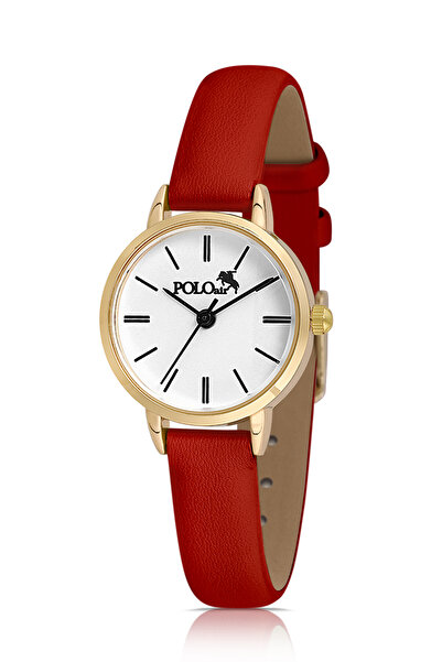 Polo Air Red-Gold Elegant Leather Cord Women's Wristwatch - Pl-1482B9X