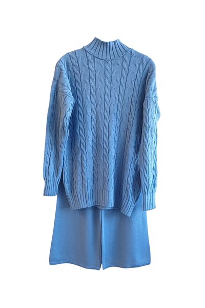 NİSUM MODA Nisum Sweater and Trousers Knitwear Water Lily Set