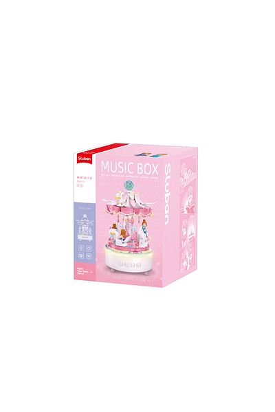 Sluban Multifunctional Carousel Building Set 566 Pieces, with Light, Music, and Mini Figures