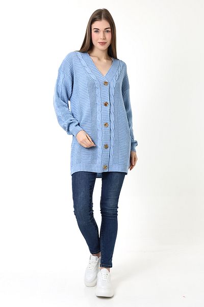 Devinka Cardigan supradimensionat pentru tricotaje cu 5 nasturi pentru femei