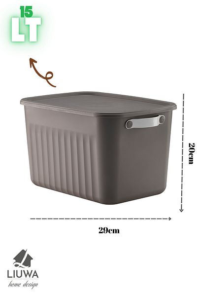 LIUWA Multi-Purpose Organizer, Box with Lid, Decorative Storage Box, Bathroom Kitchen Organizer(Grey)