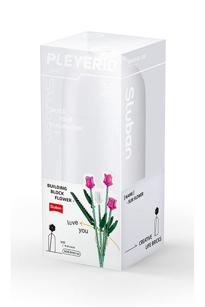 Sluban Flower Vase Building Kit - A Unique Flower Container with 203 PCS and Flowers Tulip